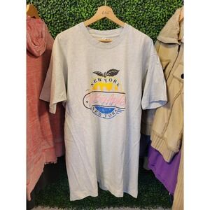 vtg 90s Big APPLE NEW YORK Tee xl // neon nyc tourist vacation cute comfy